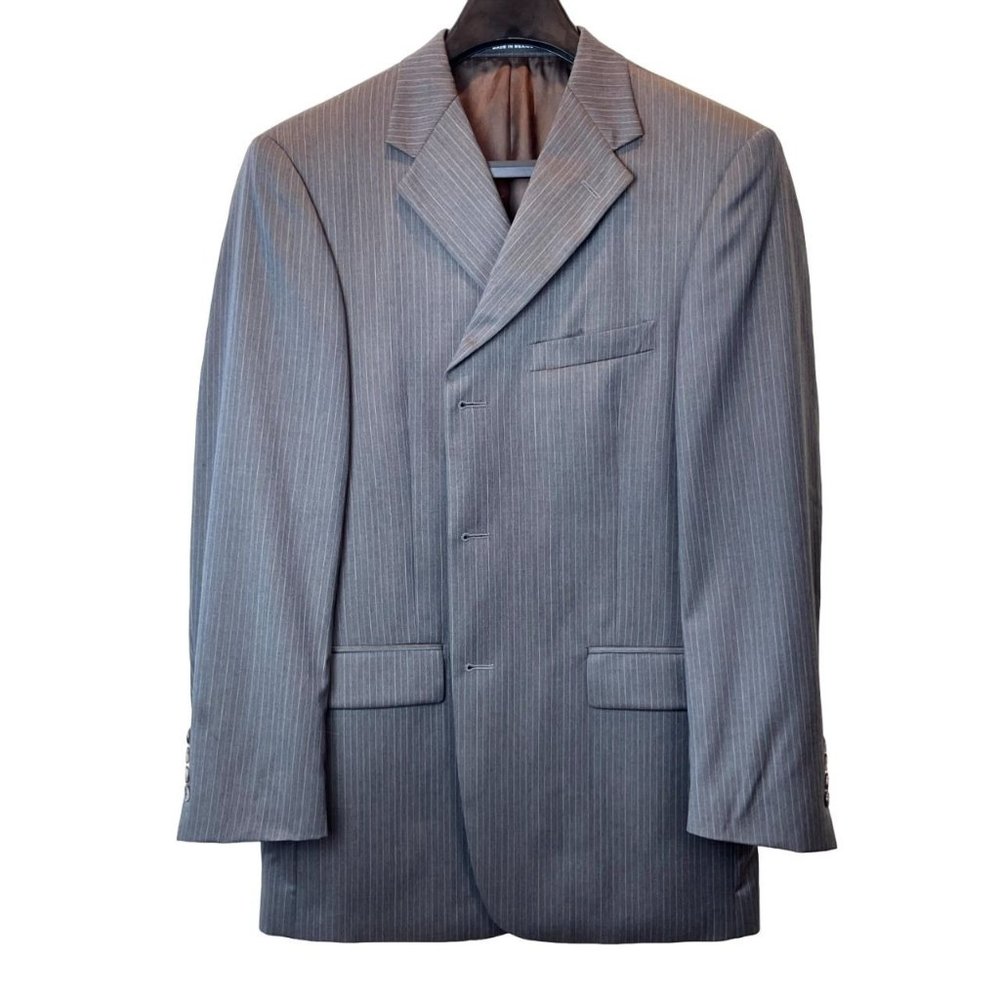 Kenneth Cole Reaction Mens 100% Wool Blazer Coat Single Breasted Gray Size 40R